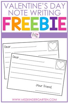 valentine's day note writing freebie with the text, dear dear dear dear dear dear