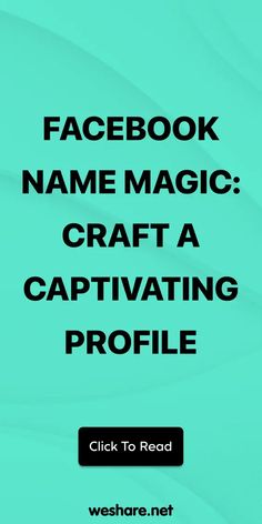 the facebook name magic crafting profile page with caption that reads, click to read