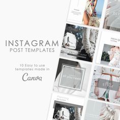 the instagramm post templates are designed to look like they have been made in canva