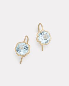 18K Yellow Gold Blossom Drop Earring with Sky Blue Topaz3/4 Inch Drop Style# YEPSDSB Pear Shaped Ring, Style Bundle, Sky Blue Topaz, Floral Necklace, I Love Jewelry, Bracelet Collection, Drop Earring, Pink Tourmaline, Ring Necklace