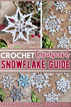 Crochet a simple, beginner-friendly snowflake design in three decorative rounds. Using cotton yarn and a small crochet hook, this ornament can be tailored with various yarn types for different effects. Ideal for tree decor or gifting, the snowflake is quick to make and finished with blocking for a polished look. The tutor emphasizes treble crochet techniques and neat chain work. Crochet Christmas Ornaments Free Pattern, Easy Snowflake, Treble Crochet, Christmas Crochet Patterns Free, Simple Snowflake