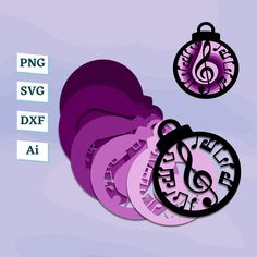 Music Svg, Music Ornaments, Ornament Template, Cricut Joy, Paper Ornaments, Ornaments Design, Kirigami, Music Notes, Design Space