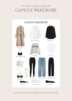 Capsule Wardrobe Clean Girl Outfits Outfit Ideas Minimalist - Etsy Brasil Fall Minimalist Outfit 2023, Call Capsule Wardrobe 2023, Capsule Wardrobe Ideas Inspiration, Minimalist Fashion Summer 2023, Simple Wardrobe Minimalist, Chic Capsule Wardrobe 2023, Wardrobe Basics 20s, Classic Capsule Wardrobe 2023, Minimalistic Wardrobe Women