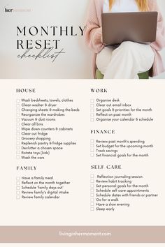 monthly reset checklist Getting Your Life Together Checklist 2023, July Reset Routine, Start Of The Month, Monthly Self Care Checklist, Reset Your Life Checklist, Spring Reset Routine, Starting A New Routine, Daily Reset Routine, New Month Routine