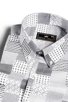 Unleash your bold side with our Bright White and Black Printed Super Soft Premium Cotton Shirt! The striking print meets the classic button-down collar for a perfect fusion of edgy and refined. Crafted from super soft premium cotton, it guarantees all-day comfort with a dash of style. Elevate your look and make heads turn. Fused collar and cuffs, collar stand and flat felled side seams provide structure and stability to all our shirts. 100 % Premium Cotton; Comfortable soft hand, good strength, Black Prints, Digital Print Design, Cotton Shirts For Men, Shoulder Shirts, Full Sleeves, Oxford Shirt, Button Down Collar, Soft Hand, Collar And Cuff