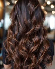 Balayage For Morena Skin, Brown Babylights On Dark Hair, Cute Highlights, Brown Hair Aesthetic, Hair Color Style Ideas, Dark Brown Hair Balayage, Black Hair Balayage, Color Balayage, Birthday Hair