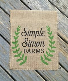 a small burlock with the words simple simon farms on it