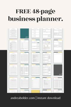 FREE 49-PAGE BUSINESS + BLOG PLANNER EVER! (I Business Plan Workbook, Planners For Business Owners, Business Idea Template, Monthly Business Planner, Free Digital Business Planner, Bussines Plan Template Free, Small Business Need To Know, Small Business Planner Ideas, Small Business Checklist Free Printable