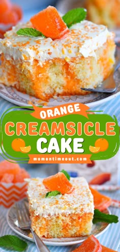 This Orange Creamsicle Poke Cake is a wonderful addition to all your Easter desserts! It starts with vanilla cake bursting with orange flavor and is topped with a fluffy orange and vanilla frosting. It also makes an easy Spring recipe! Orange Dessert, Cake Orange, Spring Baking, Fruity Cake