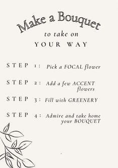 the instructions for making a bouquet