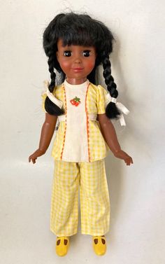 Crissy Doll, African American Dolls, American Dolls, Interesting Topics, Yellow Shoes, Yellow Plaid, Pants Suit, Black Doll, American Doll