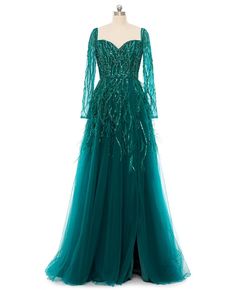 Best 11% off now! Buy high-end green long tulle sequined prom dress with sheer long sleeves at wholesale price online. Free shipping and pro custom service since 2009. Emerald Green Mermaid Prom Dress, Elegant Prom Dress, Formal Prom Dresses Long, Elegant Prom, Evening Dresses With Sleeves, Elegant Prom Dresses, Custom Size Dresses, Satin Bridesmaid Dresses, Maxi Dress Evening