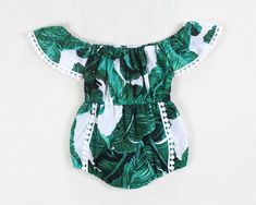 Palm Springs Outfit, Spring Baby Clothes, Clothes Green, Bunny Bonnet, Tropical Romper, 1st Birthday Outfit, Off Shoulder Romper, Easter Bonnet