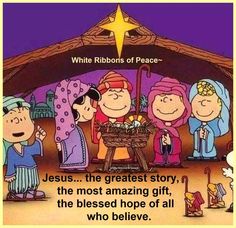 a cartoon christmas scene with the birth of jesus