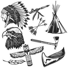 native american symbols and designs in black and white