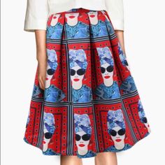 Portrait Print Satin Beautiful Midi Skirt Retro Lined Skirt For Day Out, Vintage Style Skirts, Style Skirt, Women Skirts Midi, Skirts Midi, Skirt Fashion, Vintage Style, Midi Skirt, Womens Skirt