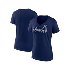 NFL Dallas Cowboys Women's Core V-Neck T-Shirt - S Casual V-neck T-shirt With Team Name, Fan Merchandise V-neck Casual T-shirt, Casual V-neck Fan Merchandise T-shirt, Casual V-neck Tops For Fan Merchandise, Dallas Cowboys Women, Cowboys Men, Dallas Cowboys Football, Nfl Dallas Cowboys, Cowboys Football