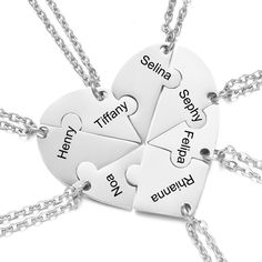 ❤️ Surprise Him Or Her With The Creations Of These Stunningly Beautiful Customizable Love Heart Bff Friendship Necklaces Keychain! Personalized Name Heart Puzzle Matching Stainless Steel Pendant Necklaces / Keychain , Shared With Your Best Friends Or Brother, Sister Silbing, Mother And Her Children, Grandparent And Grand Son Relationship Keychain / Necklace Gift, Symbolized Your Eternal Friendship And Love. Great Gift Ideas: Perfect Birthday Gifts, Valentines Day Gifts, Graduation Gifts, Wedding Relationship Keychains, Friends Keychain, Necklace Best Friends, Puzzle Keychain, Puzzle Necklace, Bff Necklace, Bff Jewelry, Clay Keychain, Engagement Presents