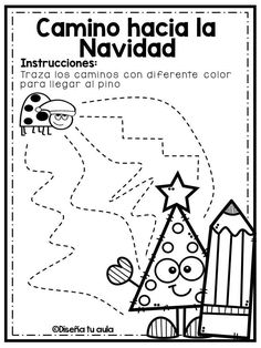 a coloring book with an image of a christmas tree and the words canno hacia la