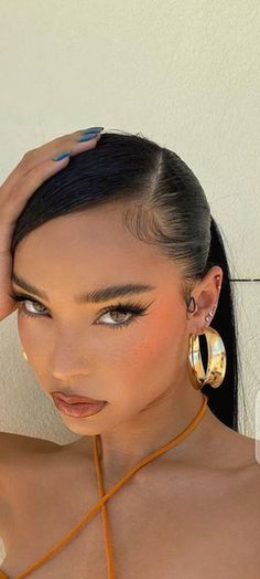 Slick Back Hair Makeup Look, Dope Makeup, Cute Makeup Looks, Spring Makeup, Sleek Hairstyles, Makeup Obsession, Glam Makeup, Pretty Makeup, Cute Makeup