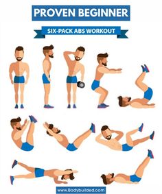 six pack abs workout man in various poses