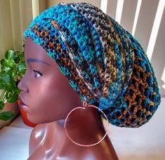 "Free shipping from California (USPS Tracking included) on all USA domestic orders This is a handmade, crocheted, professionally finished luxury tam / african head wrap. Great for dreadlocks, long locs and if you like the slouchy beanie hair wrap look. The deluxe option requires additional finishing time and added yarns. Handmade in California by the order by Purple Party Designs ( small business ) ■ BUYING MULTIPLE ITEMS? Would you like to buy more then 1 item from different listings by Purple African Head Wraps, Purple Party, Head And Neck, Head Wrap, Crochet Fashion, Small Designs, Head Wraps, Locs, Hand Crochet