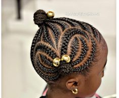 Easy Braid Styles For Black Girls Kids, Children Cornrow Hairstyles Natural Kids, Kids Cornrow Hairstyles Simple, Toddler Cornrow Styles, Toddler Braid Styles