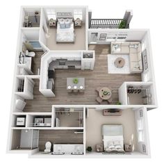 the floor plan of a two bedroom apartment