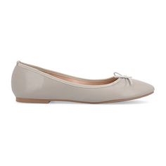 Express your feminine style in modern flats by Journee Collection. These stylish flat shoes feature smooth uppers and knit trim. Classic round toes with dainty bow accents and small block heels finish the design.Features: LightweightClosure Type: Slip-OnSole Material Content: 100% PolyurethaneToe Type: Round ToeCare: Spot CleanHeel Style: Flat HeelCountry of Origin: Imported Beige Synthetic Ballet Flats With Round Toe, Beige Synthetic Round Toe Ballet Flats, Beige Round Toe Synthetic Ballet Flats, Chic Synthetic Slip-on Ballet Flats, Beige Slip-on Pointed Toe Ballet Flats, Beige Pointed Toe Slip-on Ballet Flats, Beige Closed Toe Synthetic Ballet Flats, Beige Synthetic Closed Toe Ballet Flats, Beige Synthetic Ballet Flats