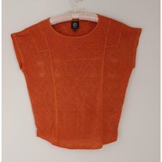 Bobeau Short Sleeved Sweater Crochet Yolk Burnt Orange Petite Large Petite Large Burnt Orange New Without Tag 64% Rayon 36% Polyester Bust 23" Length 23" Pullover Cap Sleeve Tag Has Been Cut To Prevent Returns To Retail Stores Fitted Pointelle Knit Blouse For Summer, Casual Crochet Lace Summer Blouse, Casual Crochet Lace Blouse For Summer, Casual Crochet Lace Blouse, Summer Cotton Pointelle Knit Blouse, Bohemian Pointelle Knit Stretch Tops, Bohemian Stretch Pointelle Knit Tops, Fitted Open Knit Casual Blouse, Casual Crochet Lace Top For Fall