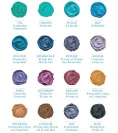 the different shades of blue and purple are shown in this chart, which shows how to use