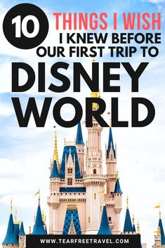 a castle with the words 10 things i wish i knew before our first trip to disney world