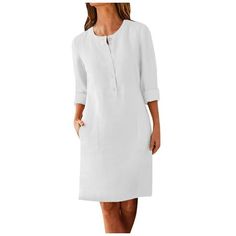 Product information: Season:Four Seasons Gender:Women Occasion:Home,Daily Material:Polyester Style:Casual,Fashion Sleeve Length:Sleeveless Collar:O-Neck Fit:Fits ture to size Thickness:Standard How to wash:Hand wash Cold,Hang or Line Dry What you get:1PC Women Dress Size:M Bust:100cm/39.37'' Shoulder:40cm/15.75'' Sleeve:59.6cm/23.46'' Length:97cm/38.19'' Size:L Bust:105cm/41.34'' Shoulder:41cm/16.14'' Sleeve:60.2cm/23.70'' Length:98cm/38.58'' Size:XL Bust:110cm/43.31'' Shoulder:42cm/16.54'' Slee Cotton Linen Dresses, Linen Casual, Modieuze Outfits, Mini Dresses For Women, Summer Chic, Long Summer Dresses, Vestido Casual, Vintage Elegant, Aaliyah