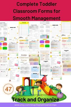 the complete classroom forms for smooth management with text overlaying it and an image of children