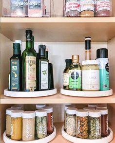 spices and condiments are stored on the shelves