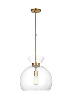 Visual Comfort Studio kate spade new york Londyn Round Pendant in Burnished Brass with Clear Glass KSP1021BBSCG Burnished Brass, Large Chandeliers, Mini Chandelier, Elegant Pendant, Round Pendant, Light Pendant, Visual Comfort, Ceiling Fixtures, One Light