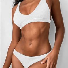 Tag Indicates 4 Size But It Is Between 4 And 6. Medium Size Recommend New, Never Used White Scoop Neck Swimwear For Vacation, Low Waisted, Womens Swim, Medium Size, Color White, Size 6, Women Shopping, White, Color