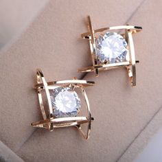 Pair of Faux Gemstone Embellished Hollow Earrings For Women Gold Earrings Designs, Cheap Jewelry, Ear Jewelry, Cute Earrings, Wholesale Jewelry, Designer Earrings, The Picture, Earrings For Women, Gemstone Earrings