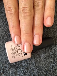 CND Shellac nails - Bare Chemise. Simply elegant and 'barely there' - Complexions www.complexions.co.zw Cnd Shellac Cuddle Up, Bridal Shellac Nails, Cnd Shellac Colors 2023, Gel Shellac Nails, Shellac Colours, Shellac Designs, Shellac Nail Designs