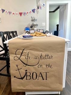 a life is better on the boat table cloth