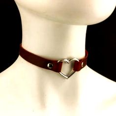 Beautifully Designed In Faux Red Leather, The Steel Heart Daytime Red Leather Choker Is The Newest Addition To The Wanna Play Body Jewelry Collection By Shopatluxe. Accented With A Steel Open Heart Pendant, Soft Red Faux Leather Is Bonded To Embrace Both Sides. Stainless Steel Snap Closures; Lead And Nickel Free. Length: 14 To 16.5 Inches, Small. Complimentary Gift Included With Your Purchase. Heart Choker Collars, Red Black Outfit, Room Surprise, Riddle Rosehearts, Png Tuber, Leather Choker Collars, Day Collar, Romantic Room, Collar Choker