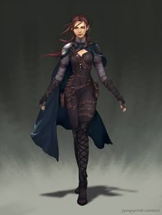 Rogue Dnd, Arcane Trickster, Character Design Cartoon, Warrior Outfit, Female Armor, Art Outfits, Leather Armor, Rpg Characters, Fantasy Armor