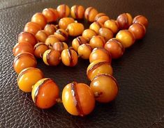 Find many great new & used options and get the best deals for RARE Authentic OLD Victorian to ArtDeco EGG YOLK BUTTER SCOTCH amber necklace at the best online prices at eBay! Free shipping for many products! Egg Shell Necklace, Luxury Elegant Amber Beads, Gems, And Cabochons, Butter Scotch, Amber Bead Necklace, Baltic Amber Necklace, Coral Necklace, Textile Jewelry, Amber Necklace, Amber Beads