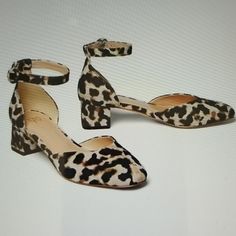 Fall Is Coming! Casual Or Can Be Dressed Up With Midi Or Long Dress Or Skirt. Heel Is Under 2". Perfectly Perfect In Every Way! Never Worn. Nib. Elegant Leopard Print Ankle Strap Heels, Chic 4-inch Leopard Print Heels, Fall Is Coming, Leopard Print Leather Heels With 4-inch Heel, Black Tan, Ankle Strap Sandals, Strap Sandals, Women's Shoes Sandals, Ankle Strap