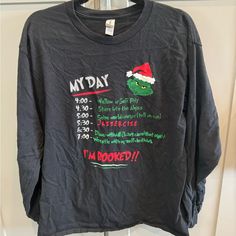 Get On The Grinch’s Christmas Schedule With This Festive, Sparkly Long Sleeve Shirt! Christmas Schedule, Grinch Christmas, The Grinch, Christmas Tshirts, Grinch, Shirt Color, Long Sleeve Shirt, Sleeve Shirt, Colorful Shirts