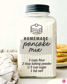 homemade pancake mix in a glass jar