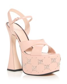 Gucci Women's Gg Embellished Platform High Heel Sandals Glamorous Gucci Evening Sandals, Luxury Pink Embellished Sandals, Gucci Pink Platform Sandals, Gucci Platform Sandals For Evening, Gucci Platform Heels For Party, Evening Gucci Platform Sandals, Evening Platform Gucci Sandals, Glamorous Gucci Ankle Strap Heels, Glamorous Gucci Sandals For Party