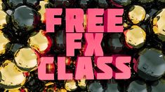 the words free fix glass are surrounded by many shiny balls and circles that appear to be floating