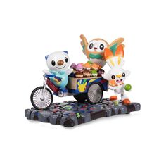 an animal crossing figurine is shown with other animals on the back of it