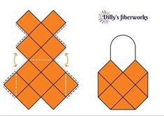 an origami bag is shown with the pattern